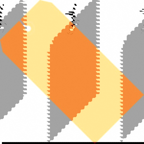 Blank Tag: 8'' High, Orange, Synthetic Paper